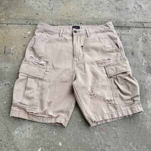 Levi's Cargo Shorts Size 33 Brown Khaki Preppy Pockets Casual Outdoor Hiking 9"
